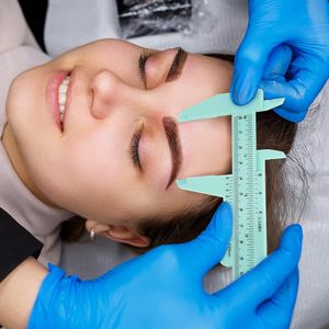 Regla de medición de cejas de 10 piezas, herramienta de regla de mapeo de cejas, Mini Vernier calibrador, regla de plástico de doble escala, regla de calibre deslizante - Product Image 5
