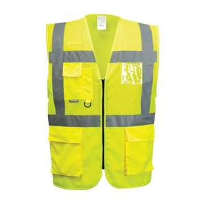 PORTWEST - C496YERS Madrid Executive Chaleco amarillo de malla-EAN 5036108214440 ROPA DE TRABAJO DE 2017 - Product Image 1