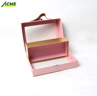 Boîte cadeau en carton rigide transparente avec fenêtre rabattable, compatible avec cadre photo, bougie, portefeuille, revêtement UV mat, vente en gros