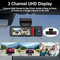 Nouvelle boîte noire de voiture HD 4K 3,16 pouces avec double objectif avant et intérieur 170° °   Caméra embarquée grand angle GPS WiFi avec enregistrement en boucle et vision nocturne
