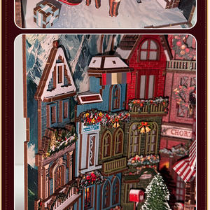 Modèle de <span class=keywords><strong>maison</strong></span> de Noël en bois 3D fait main à assembler, jouet de décoration d'angle de rue, 101-500 <span class=keywords><strong>pièces</strong></span>, à partir de 14 ans - Product Image 6