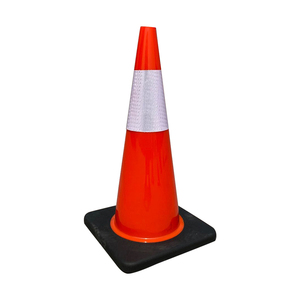 Cono de Tráfico de PVC de Alta Reflexión de 700 mm, Cuerpo Rojo, Base Negra, Cono de Seguridad para Advertencia en Obras Viales - Product Image 4