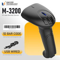 Lector de Códigos de Barras Xincode de Alto Rendimiento, Escáner de Códigos de Barras Láser 1D Portátil, Pistola de Escaneo con Cable USB para Logística, Modelo M-3200