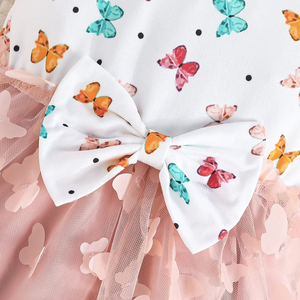 ชุดเดรสลำลองสำหรับเด็กผู้หญิงช่วงฤดูร้อน  ชุดตาข่ายสวยงามสำหรับงานปาร์ตี้เด็กเล็ก  รับสั่งทำจากโรงงาน  ความยาวระดับเข่า คอทรงโอ - Product Image 5