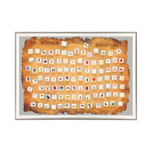 Personalizado debe leer 100 libros lista Fitness cero <span class=keywords><strong>película</strong></span> cartel mapa del mundo cartel con tubo - Product Image 1