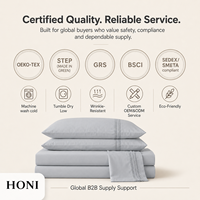 Parures de draps respirantes classiques HONI pour lits Queen et King avec taies d'oreiller pour textiles de maison