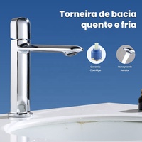 Robinet de lavabo moderne en alliage de zinc finition chromée, bec long, aérateur nid d'abeille, mitigeur en céramique à poignée unique, montage sur comptoir