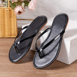 Lowest Price Ladies Plus Size Fashion Gold Peep Toe Flat Bottom Soft Beach <b>Slides</b> Flip Flops Slipper for Women - Product Image 4