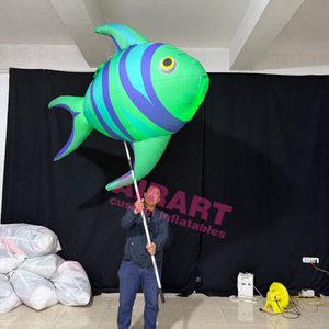 Marioneta inflable de <span class=keywords><strong>pez</strong></span> <span class=keywords><strong>payaso</strong></span> de tamaño personalizado con palo de mano para eventos y espectáculos - Product Image 4