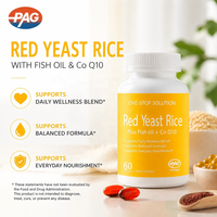 Huile de poisson à formule personnalisée, huile de poisson EPA DHA, riz à la levure rouge avec extrait de Coenzyme Q10 Softgel