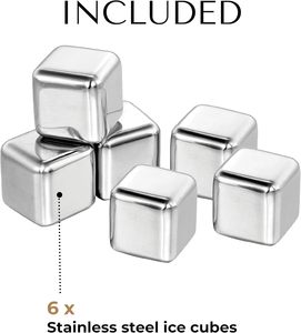 Accesorios de Bar Ecológicos de Acero Inoxidable 304 de Lujo, Cubitos de Hielo para Enfriar Bebidas en Fiestas y Cenas - Product Image 2