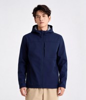 Veste à capuche unisexe grande taille en softshell monocouche, imperméable, coupe-vent, respirante, en polyester/nylon, avec fermeture éclair et col montant.