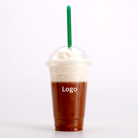 Tasses à café glacées Smoothie Cups Plastic To Go Biodégradable Clear Jetable Personnalisable Logo Printing PET Cold 16 Oz Support