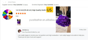 Plumas de avestruz teñidas en blanco y morado de 40-45cm al por mayor, plumas de avestruz a granel para decoración de centro de mesa o lámpara - Product Image 6