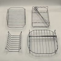 Support pour friteuse à air Double couche Panier polyvalent Accessoire Support de gril en acier inoxydable pour rôtir