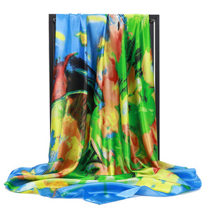 Bufanda de seda de morera cuadrada grande para mujer musulmana de Malasia patrón geométrico islámico para Hijab instantáneo Tudung - Product Image 3