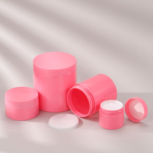 100ml 120ml 150ml 200ml 250ml Stoples Plastik Pink Mulut Lebar untuk Perawatan Kulit, Lulur Tubuh, Krim, Kondisioner dengan Tutup Rose Gold - Product Image 6