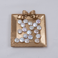 Perles de culture baroques plates rondes de 13-14 mm, perles baroques en forme de disque pour boucles d'oreilles, pendentifs, bricolage