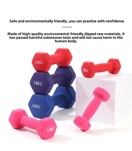 Mancuernas de Hierro Fundido con Revestimiento de Goma Ecológico <span class=keywords><strong>Liveup</strong></span> LE2002, Personalizables con Logotipo, Equipo de Fitness para el Hogar, Mancuernas Pequeñas y Coloridas - Product Image 4