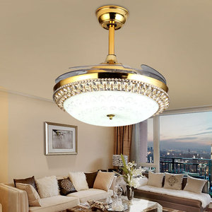 Plafonnier LED avec hélices invisibles de 36 w, <span class=keywords><strong>ventilateur</strong></span>-hélice, luminaire de plafond, idéal pour la cuisine, la salle à manger et le salon, couleur or - Product Image 5