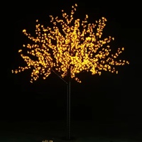 Dekorasi liburan pohon bunga sakura LED 3.5m buatan luar ruangan dengan efisiensi bercahaya tinggi tersedia dalam warna merah oranye cokelat