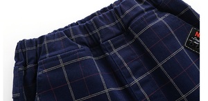 Pantalons neufs pour enfants, vêtements de créateur, pantalons droits en coton à carreaux confortables et respirants pour bébés garçons, fabriqués en Chine - Product Image 3