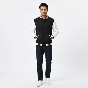 Nouvelle arrivée, veste varsity pour homme en tissu brodé avec logo, hiver, haute qualité, manches longues, veste letterman - Product Image 1