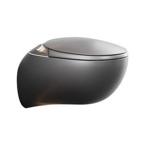 Inodoro Automático para Baño, Inodoros, <span class=keywords><strong>WC</strong></span>, Inodoro con Descarga Automática, Inodoro Inteligente de Cerámica Gris en Forma de Huevo, Bidé Suspendido en la Pared - Product Image 5