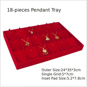 Red Velvet Gold Jewelry Display Tray for Earrings Necklace Pendant <b>Ring</b> <b>Watch</b> Bracelet Display Trays for Gold Jewelry - Product Image 4