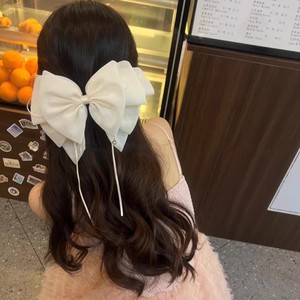 French Style Elegant <b>Bow</b> Hair <b>Clip</b> Satin Ribbon Shark Claw Bridal Party Hair Accessories Colorful Wedding & Prom for Women - Product Image 2