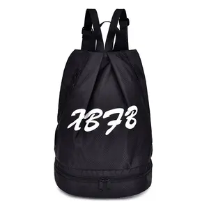 उच्च गुणवत्ता नायलॉन कपड़ा खेल बैग drawstring के साथ रस्सी निविड़ अंधकार foldable उपहार बैग कस्टम लोगो के लिए आउटडोर