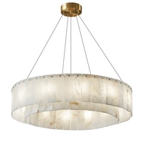 Luminaire suspendu en marbre naturel pour salon, luminaire de luxe pour villa duplex, luminaire pour salle à manger, chambre à coucher, bureau