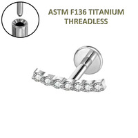Piercings corporels de mariage Freya en titane sans filetage ASTM F136 de qualité implant, plaqué or 18 carats, avec zircon, pour labret, hélix, tragus, lèvre