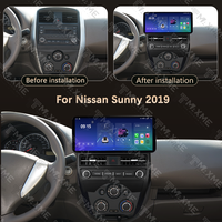Autoradio Android 12,3 pouces pour Nissan Sunny 2019 avec GPS intégré, écran partagé, Android Auto, Carplay, amplificateur, USB et ventilateur de refroidissement