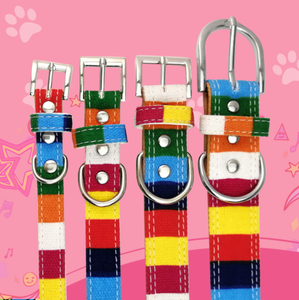 Nieuwe Hondenhalsband Kleurrijke Hondenhalsband Canvas Pu-Legering Knoopkop Geruit Hondenhalsband
