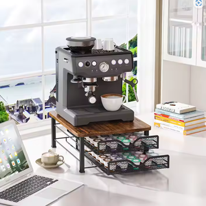 Fábrica personalizada calle al aire libre al por mayor buena calidad frijoles instantáneos que hacen profesional de doble nivel Metal + estante de almacenamiento de madera - Product Image 4