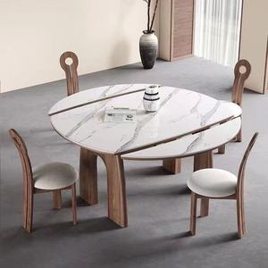 Vintage Style Solid <b>Wood</b> <b>Dining</b> <b>Table</b> Round <b>Extendable</b> Folding For <b>Dining</b> Room - Product Image 3