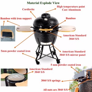 Parrilla de Carbón para Exteriores Auplex de 24 Pulgadas, Barbacoa de Cerámica Kamado para Fiestas, Campamentos y Reuniones Familiares de Alta Calidad - Product Image 2