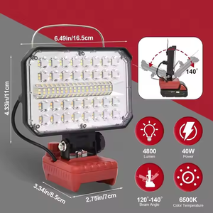 40W Portable <b>LED</b> <b>Workshop</b> Lamp USB Type-C & M18 Charging Rechargeable ABS Body for Portable Work <b>Light</b> - Product Image 2