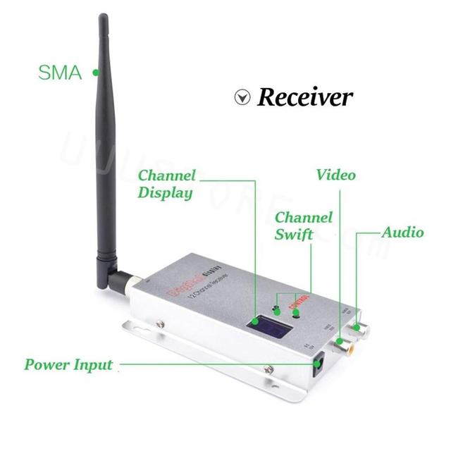 1.2G 8W High Power Wireless Analog Transmitter 12CH Receiver Audio Video Transmission System for RC Models Enhancement Boost