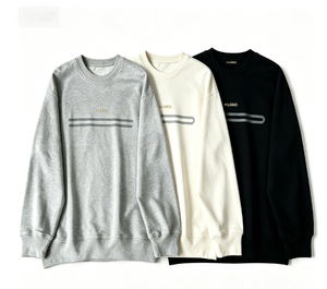 Sweat-shirt minimaliste noir à col rond pour femme, 100% coton, manches longues, logo imprimé par transfert thermique sur le devant, vêtement d'automne, possibilité de personnalisation OEM - Product Image 1