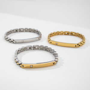 Bracciale YF8120 da <span class=keywords><strong>Donna</strong></span> in Acciaio Inossidabile con Zirconi, Larghezza 6MM, Placcato Oro 18k, Impermeabile, Ideale come Regalo - Product Image 1
