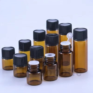 Hot Stamping <strong>Mini</strong> Glass <strong>Vials</strong> for Cosmetic Sample Test Empty Essential Tube with Plug and Black Screw Cap - Product Image 6