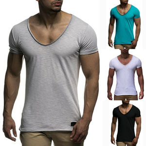 Camisetas deportivas de manga corta para hombre, blusa informal en blanco con servicio de impresión personalizado - Product Image 6
