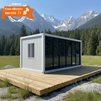 Casa Contenedor Prefabricada Desmontable de 20 y 40 pies, Casa de Lujo con Cristales, Módulo de Acero Prefabricado para Dormitorio