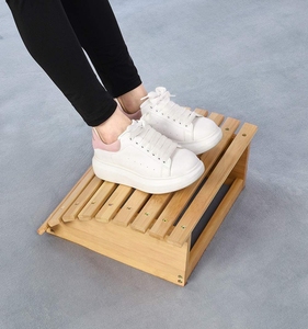 Repose-pied en bois de bambou, repose-pieds sous-meuble de bureau, stable - Product Image 2