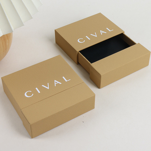 Boîte à bijoux en carton carré luxueux MOJIU, boîte à tiroir, coffret cadeau tendance - Product Image 1