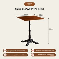 Table et chaises de style américain rétro en bois massif pour café, restaurant occidental, ou petite table de balcon pour pâtisserie