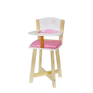 Meubles de poupée jeu de rôle éducation préscolaire <span class=keywords><strong>chaise</strong></span> <span class=keywords><strong>haute</strong></span> alimentation de bébé <span class=keywords><strong>chaise</strong></span> de poupée <span class=keywords><strong>en</strong></span> <span class=keywords><strong>bois</strong></span> - Product Image 1