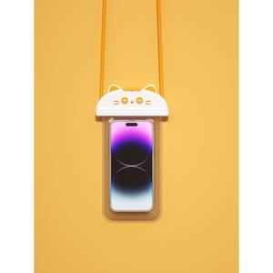 Funda impermeable para teléfono con cordón, diseño de gato de dibujos animados, para nadar, pescar, uso al aire libre - Product Image 1